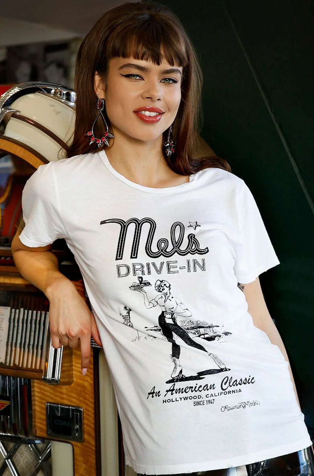 Lauren Moshi Wolf Mels Drive-In T-Shirt T-Shirt by Lauren Moshi as seen on celebrities