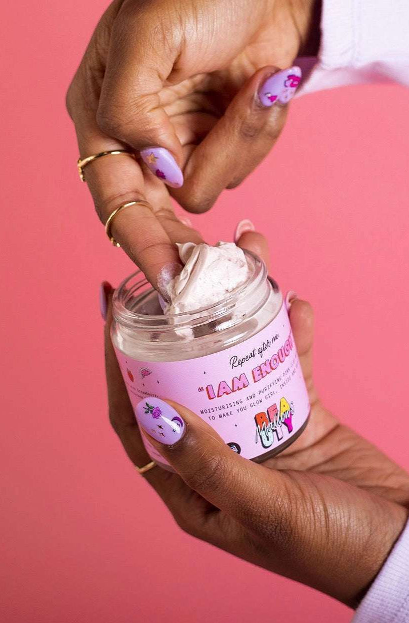 Mallows Beauty Hyaluronic Acid Pink Clay Face Mask Beauty Kit by Mallows Beauty as seen on celebrities