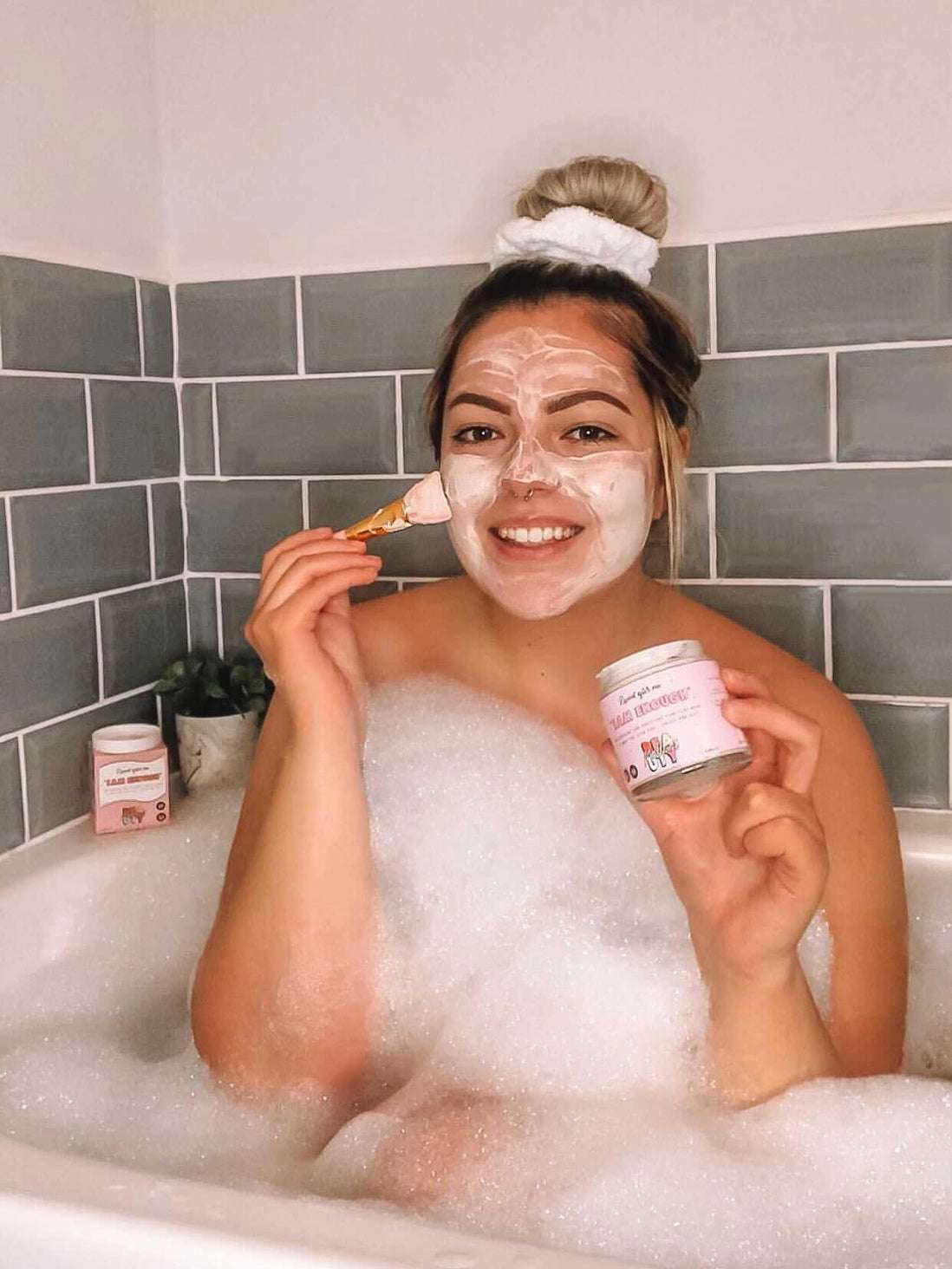 Mallows Beauty Hyaluronic Acid Pink Clay Face Mask Beauty Kit by Mallows Beauty as seen on celebrities