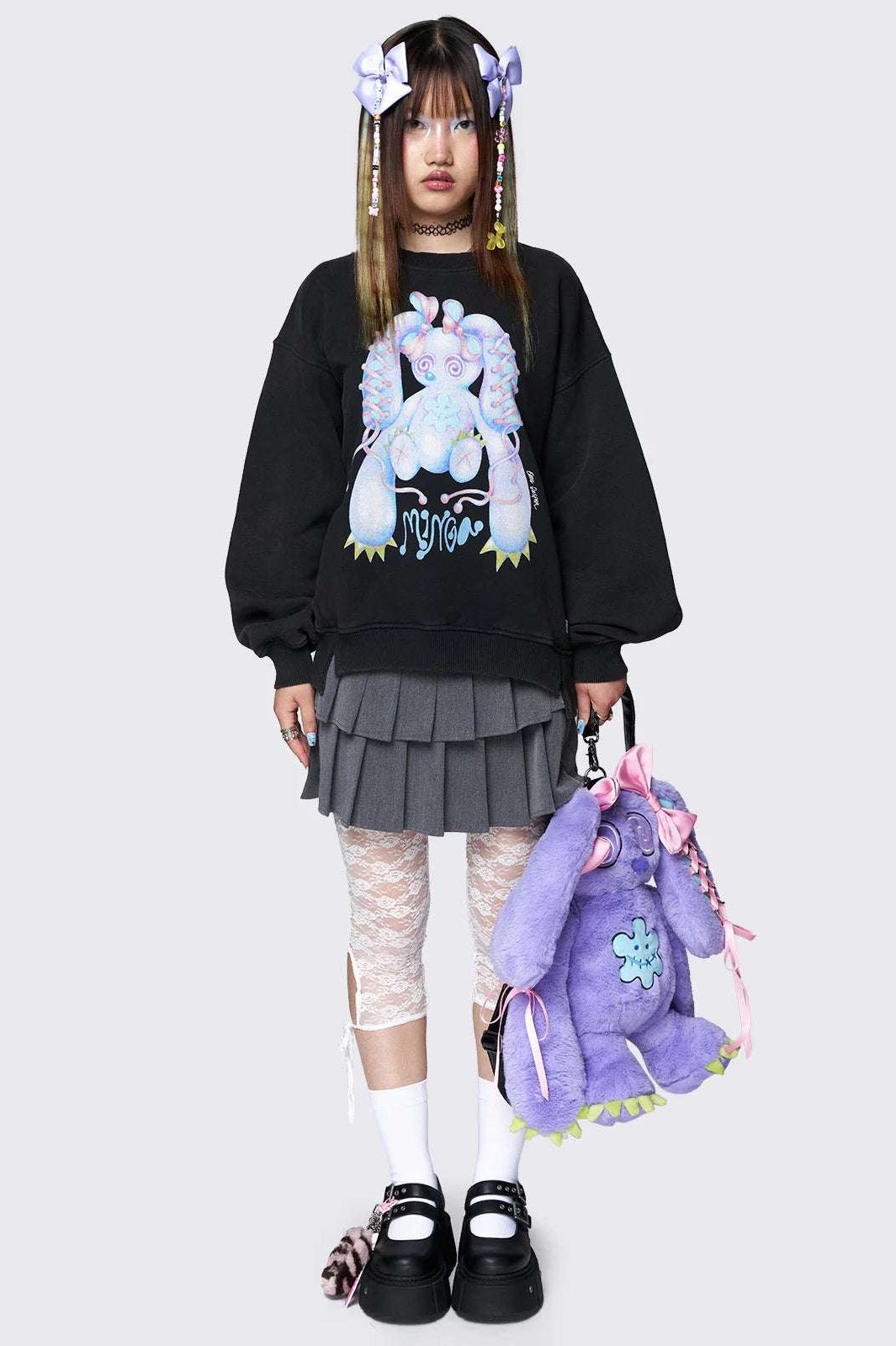 Minga London x Ema Gaspar Bunny Graphic Sweatshirt Sweater by Minga London as seen on celebrities
