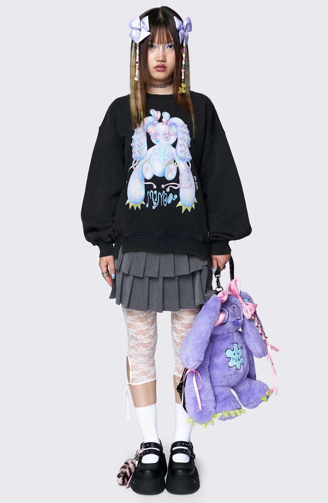 Minga London x Ema Gaspar Bunny Graphic Sweatshirt Sweater by Minga London as seen on celebrities