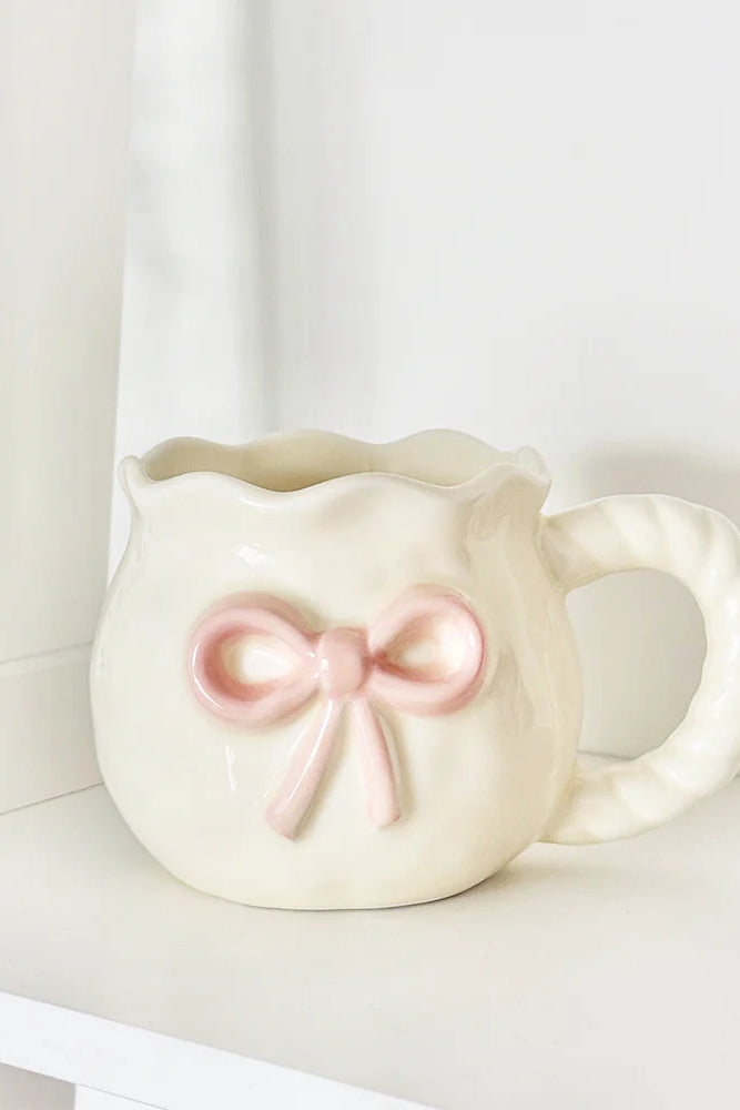 Coconut Lane Pink Bow Mug Mug by Coconut Lane as seen on celebrities