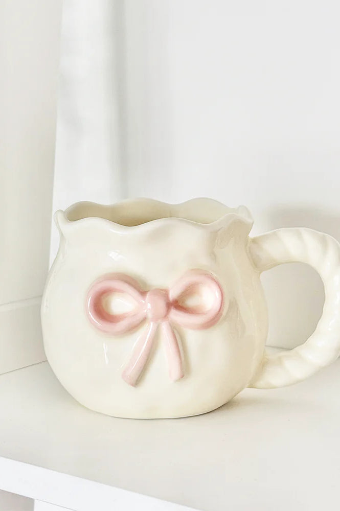 Coconut Lane Pink Bow Mug Mug by Coconut Lane as seen on celebrities
