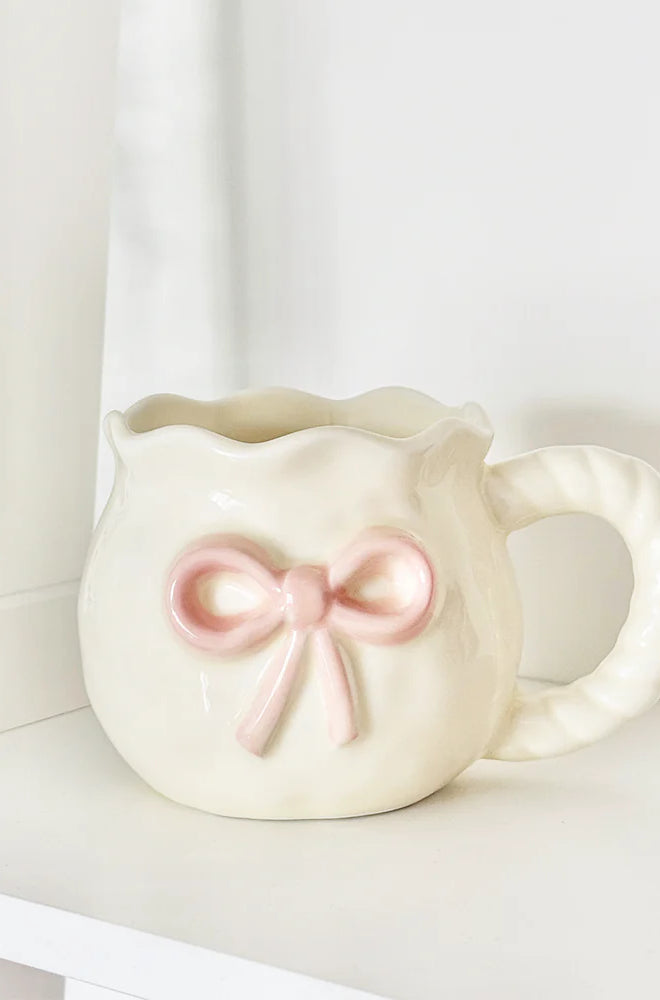 Coconut Lane Pink Bow Mug Mug by Coconut Lane as seen on celebrities