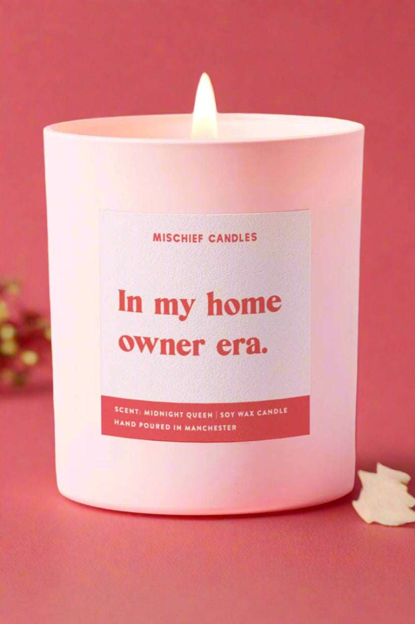 Mischief Candles New Home Gift Funny New Home Gift Candle Home Owner Era Candles by Mischief Candles as seen on celebrities