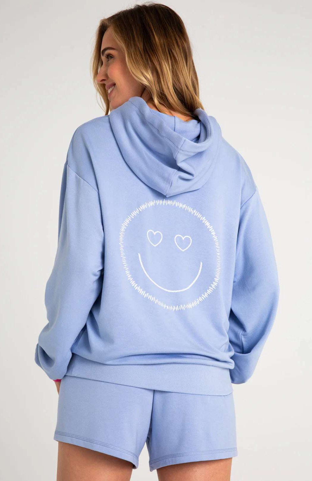 PJ Salvage Choose Happy Long Sleeve Hooded Top Hooded Sweatshirt by PJ Salvage as seen on celebrities
