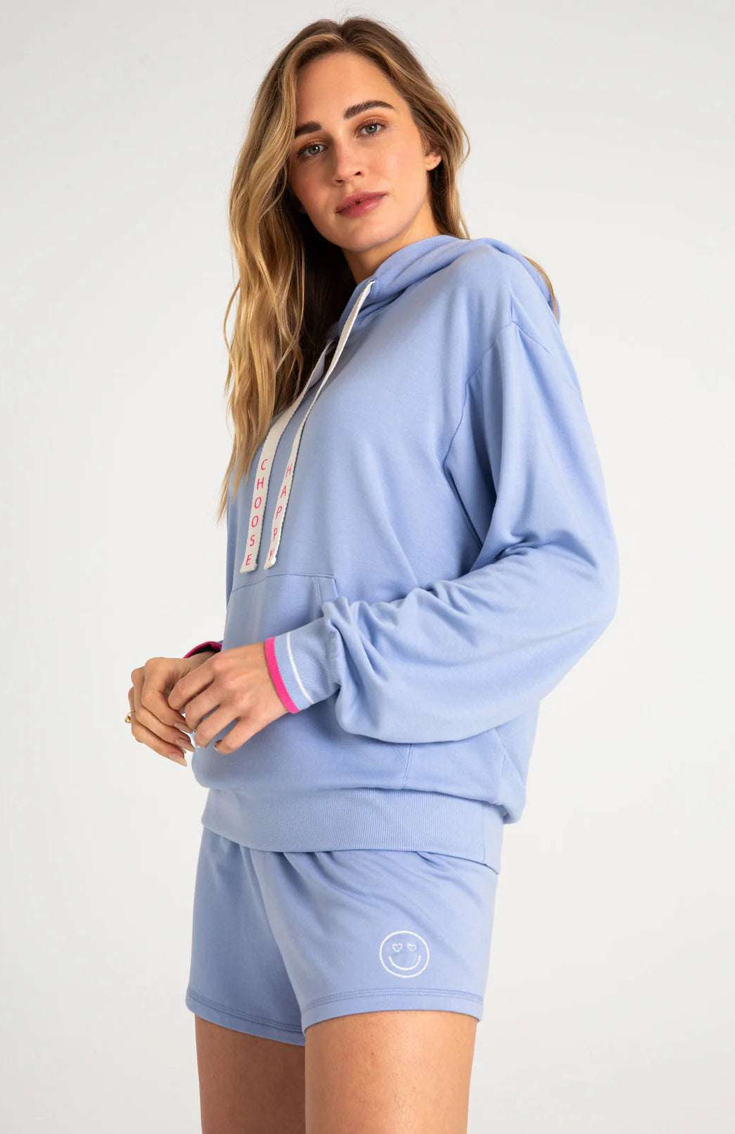 PJ Salvage Choose Happy Long Sleeve Hooded Top Hooded Sweatshirt by PJ Salvage as seen on celebrities