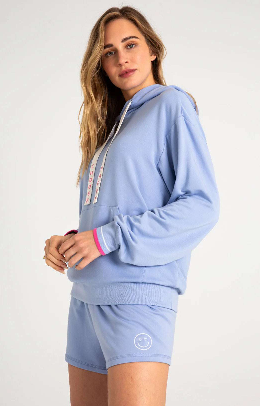 PJ Salvage Choose Happy Long Sleeve Hooded Top Hooded Sweatshirt by PJ Salvage as seen on celebrities