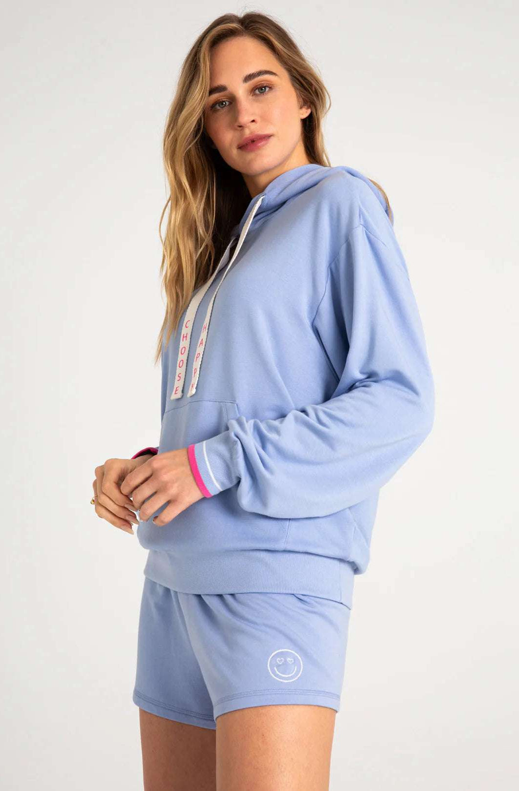 PJ Salvage Choose Happy Long Sleeve Hooded Top Hooded Sweatshirt by PJ Salvage as seen on celebrities