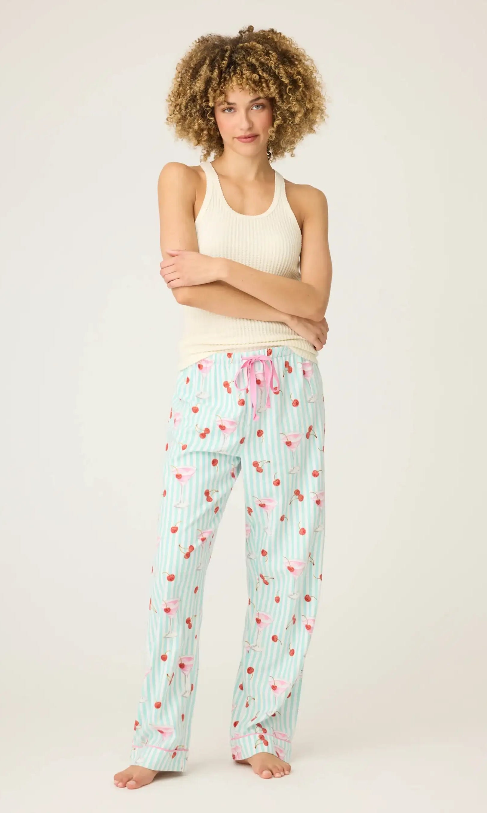 PJ Salvage Ma Cherie Cherry Print Flannel PJ Pants