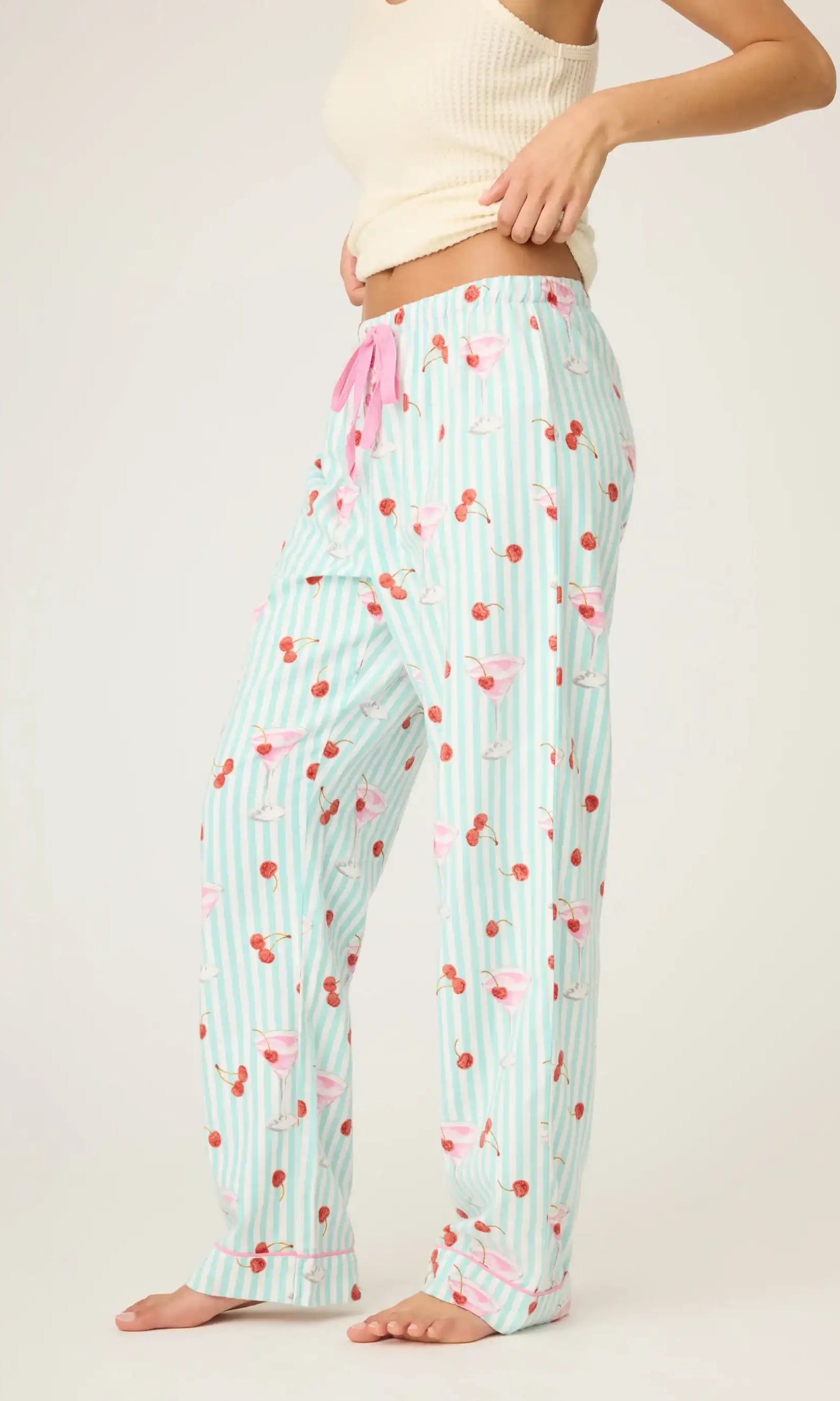 PJ Salvage Ma Cherie Cherry Print Flannel PJ Pants