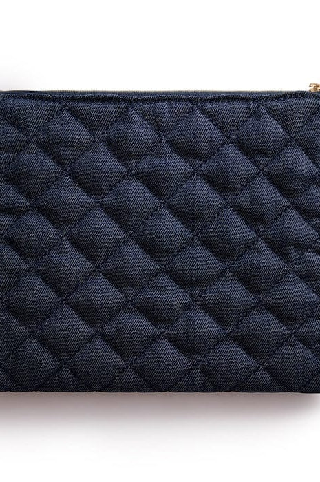 Packed Party Back to Fun Denim Everything Pouch Clutch Bag by Packed Party as seen on celebrities