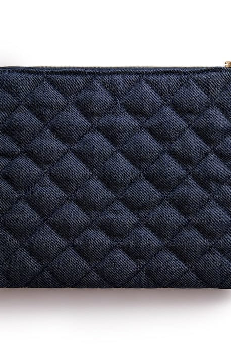 Packed Party Back to Fun Denim Everything Pouch Clutch Bag by Packed Party as seen on celebrities