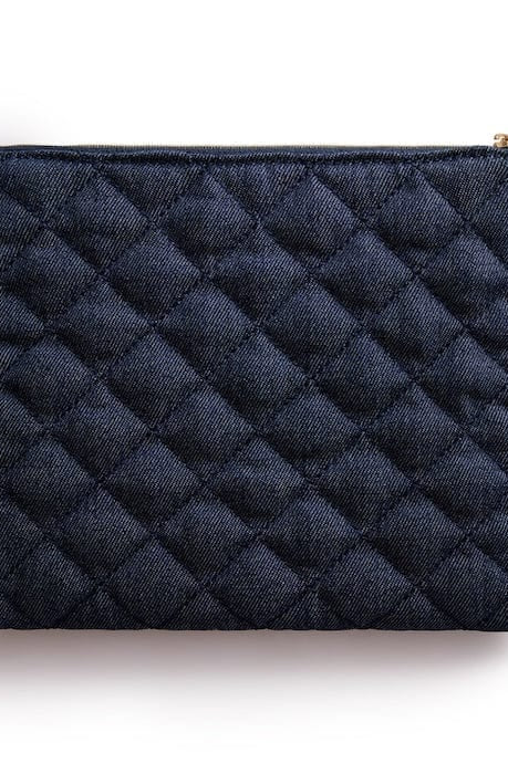 Packed Party Back to Fun Denim Everything Pouch Clutch Bag by Packed Party as seen on celebrities