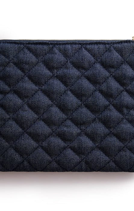 Packed Party Back to Fun Denim Everything Pouch Clutch Bag by Packed Party as seen on celebrities