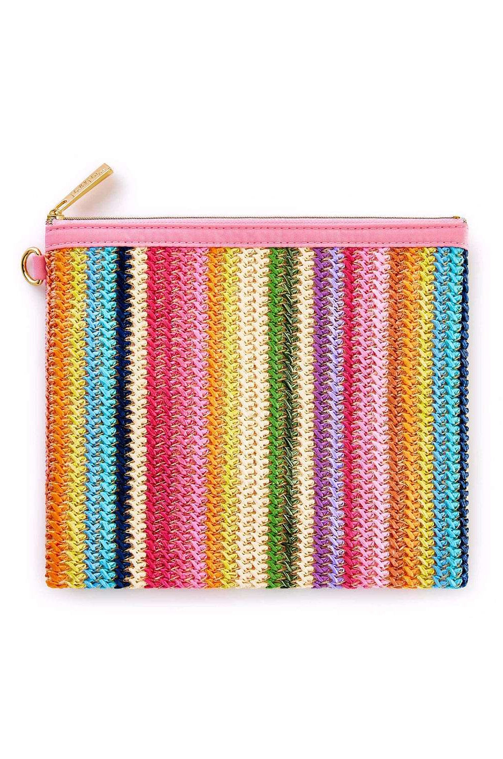 Packed Party Bring On The Fun Luxe Woven Rainbow Everything Pouch Bag Clutch Bag by Packed Party as seen on celebrities