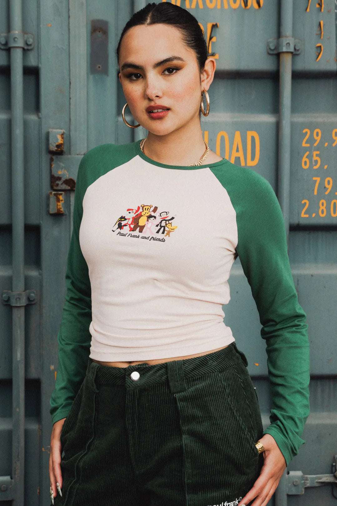 Paul Frank x Daisy Street Julius & Friends Long Sleeved Raglan Top Long Sleeved Top by Daisy Street as seen on celebrities