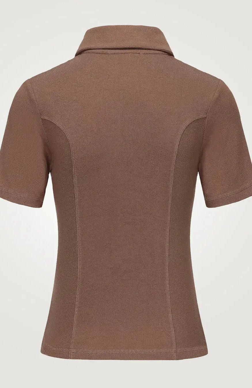 Pixie & Peach Peggy Rib Polo Top