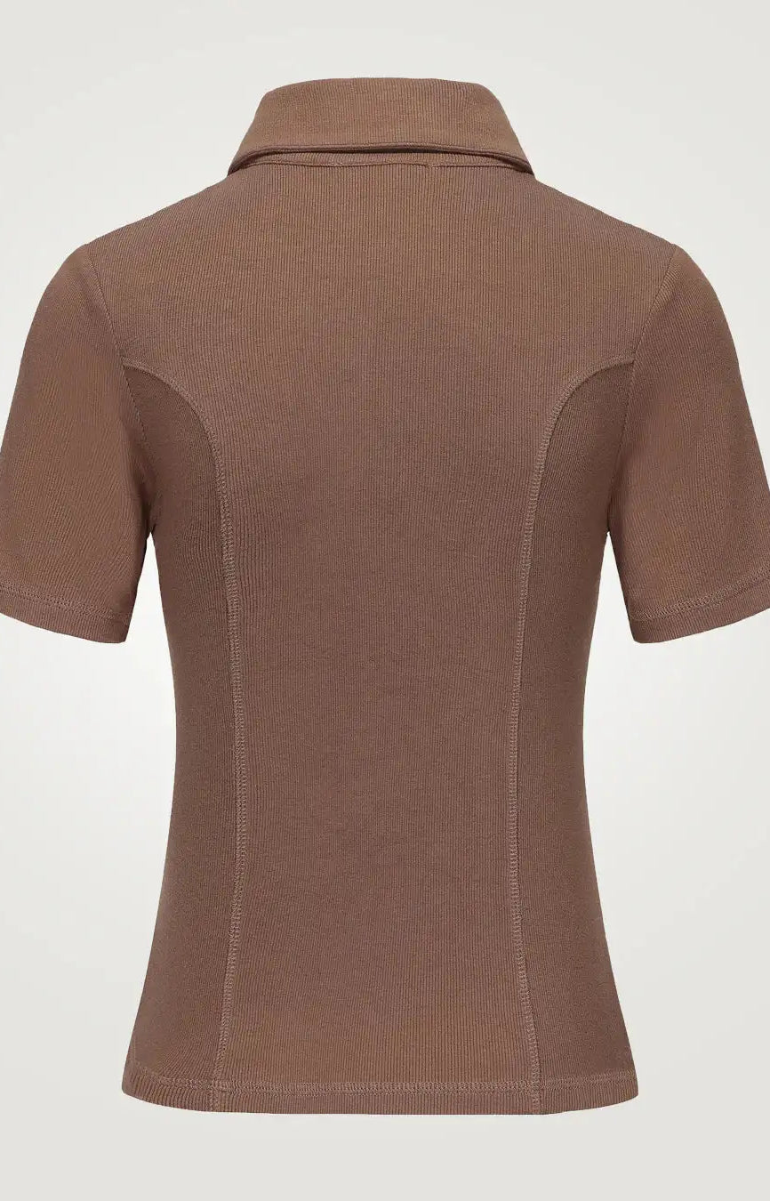 Pixie & Peach Peggy Rib Polo Top