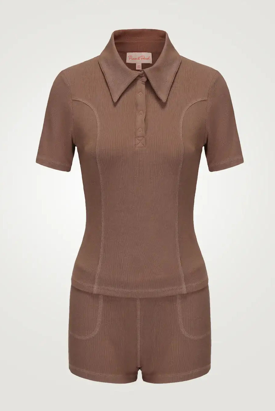 Pixie & Peach Peggy Rib Polo Top