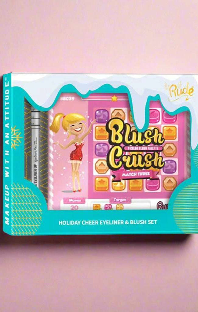Rude Cosmetics Holiday Cheer Eyeliner & Blush Gift Set Beauty Kit by Rude Cosmetics as seen on celebrities