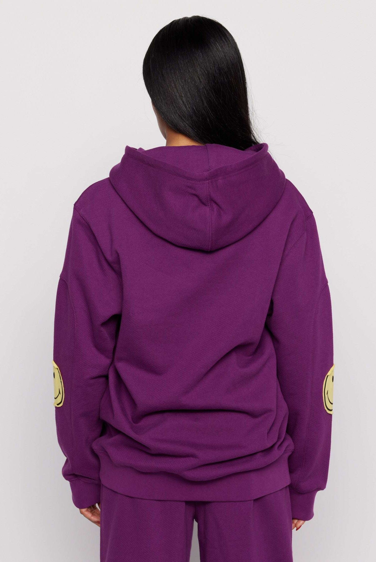 Samii Ryan Smiley® Purple Oversized Hoodie Hooded Sweatshirt by Samii Ryan as seen on celebrities