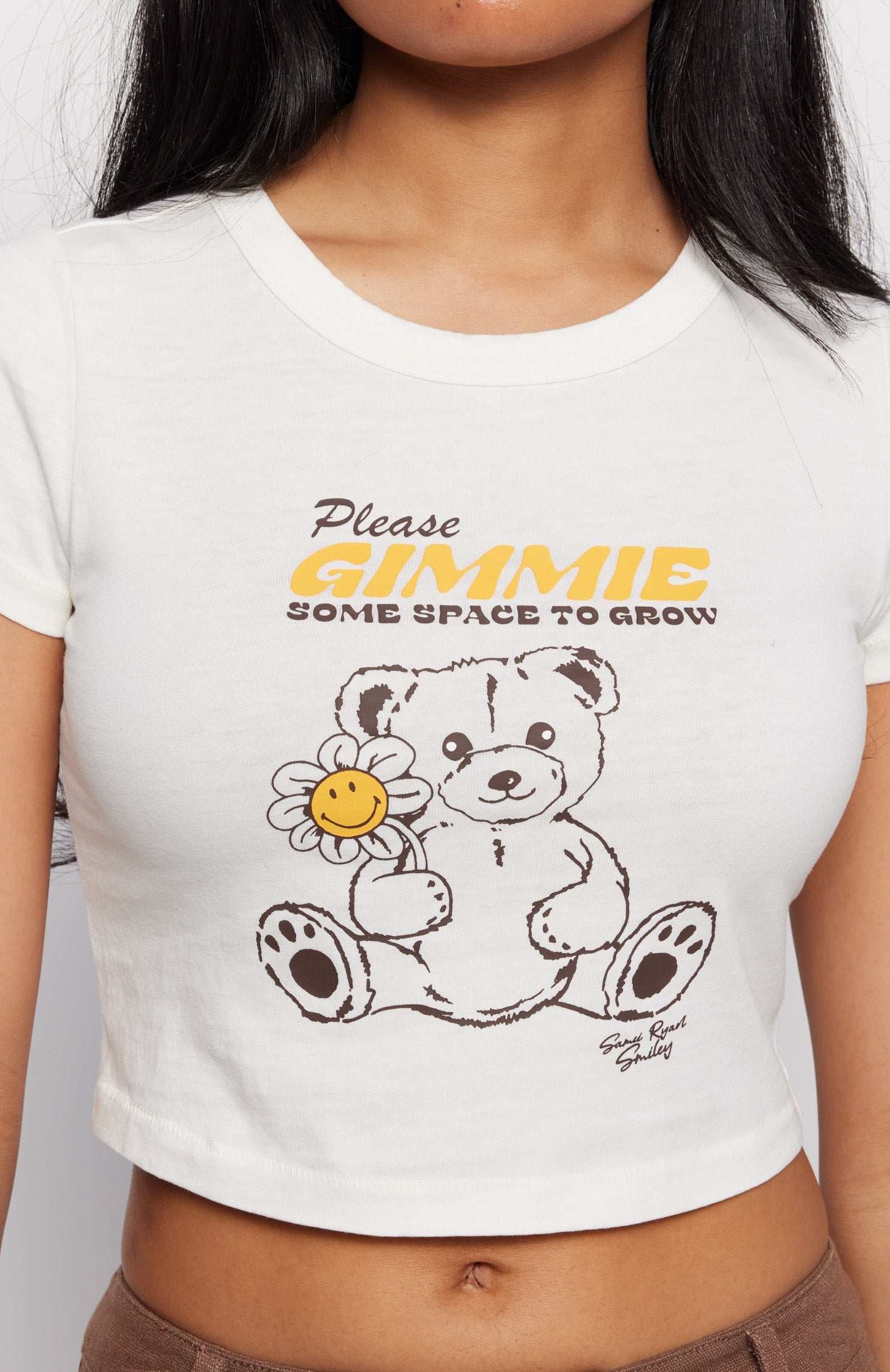 Samii Ryan x Smiley® Gimme Space Baby Tee T-Shirt by Samii Ryan as seen on celebrities