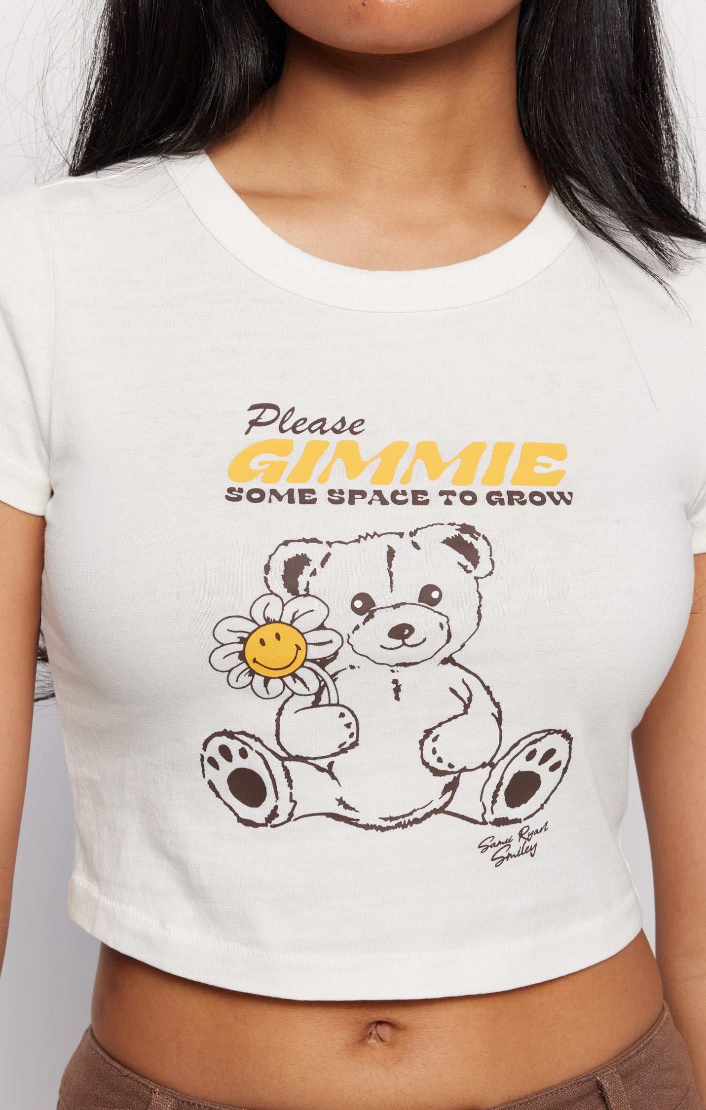 Samii Ryan x Smiley® Gimme Space Baby Tee T-Shirt by Samii Ryan as seen on celebrities