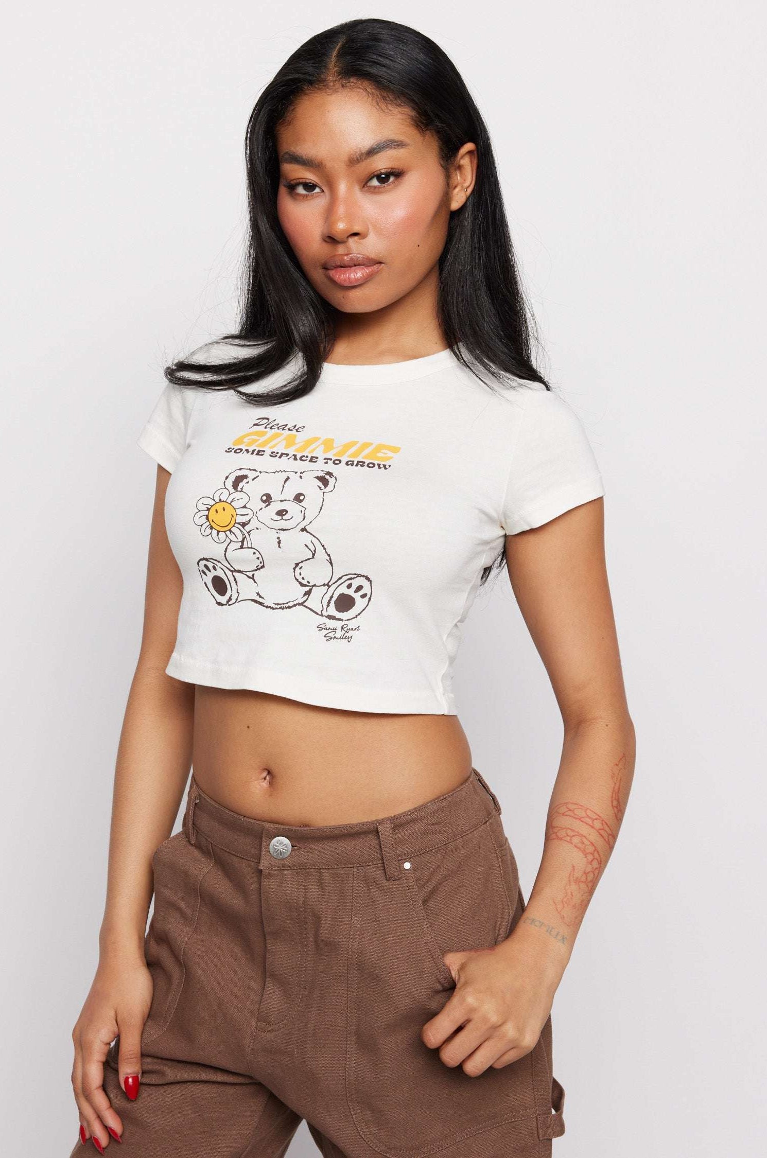 Samii Ryan x Smiley® Gimme Space Baby Tee T-Shirt by Samii Ryan as seen on celebrities