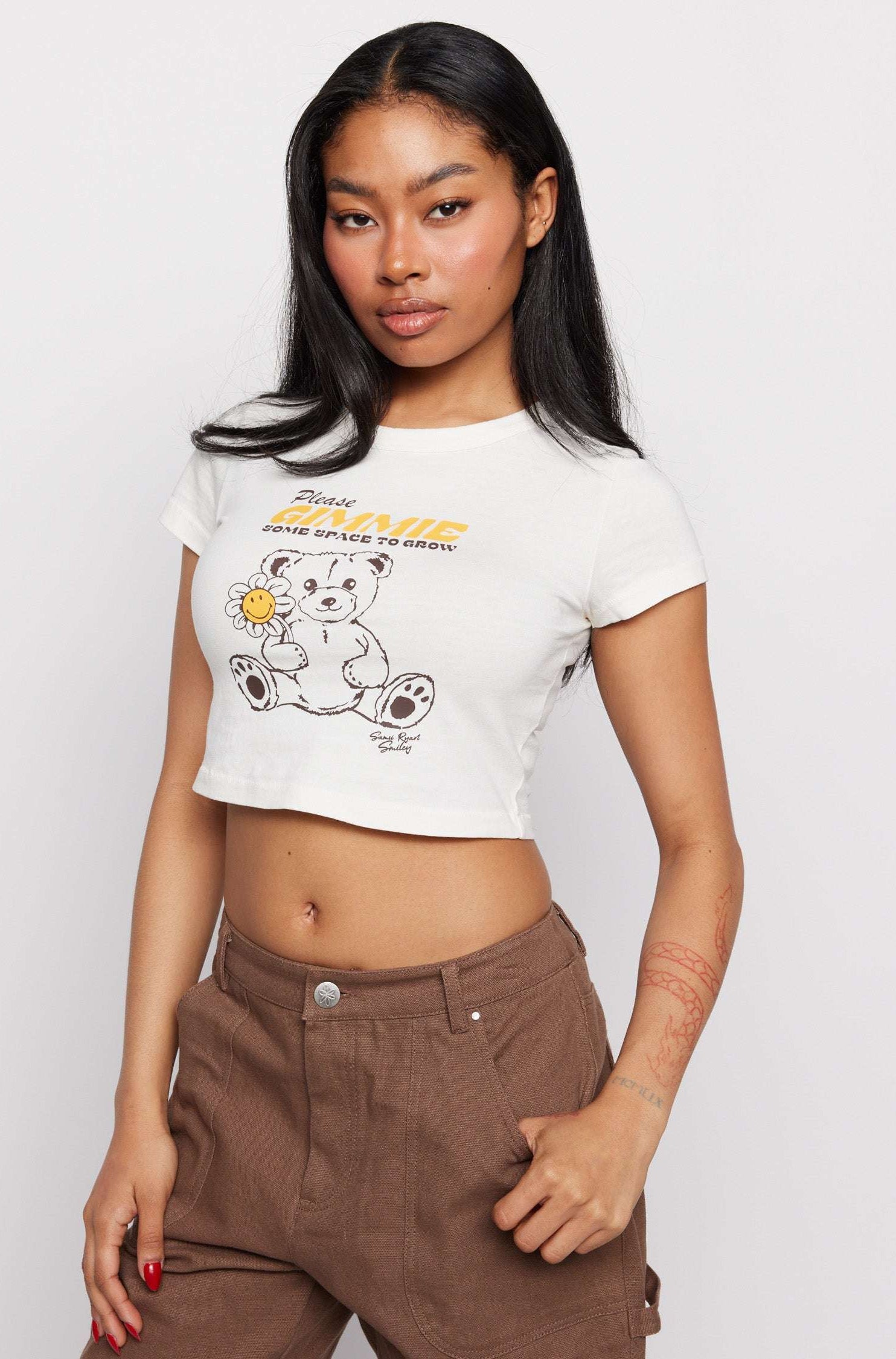 Samii Ryan x Smiley® Gimme Space Baby Tee T-Shirt by Samii Ryan as seen on celebrities