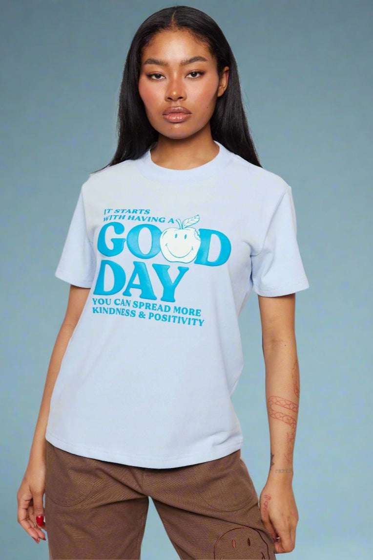 Samii Ryan x Smiley® Good Day Boxy Tee T-Shirt by Samii Ryan as seen on celebrities
