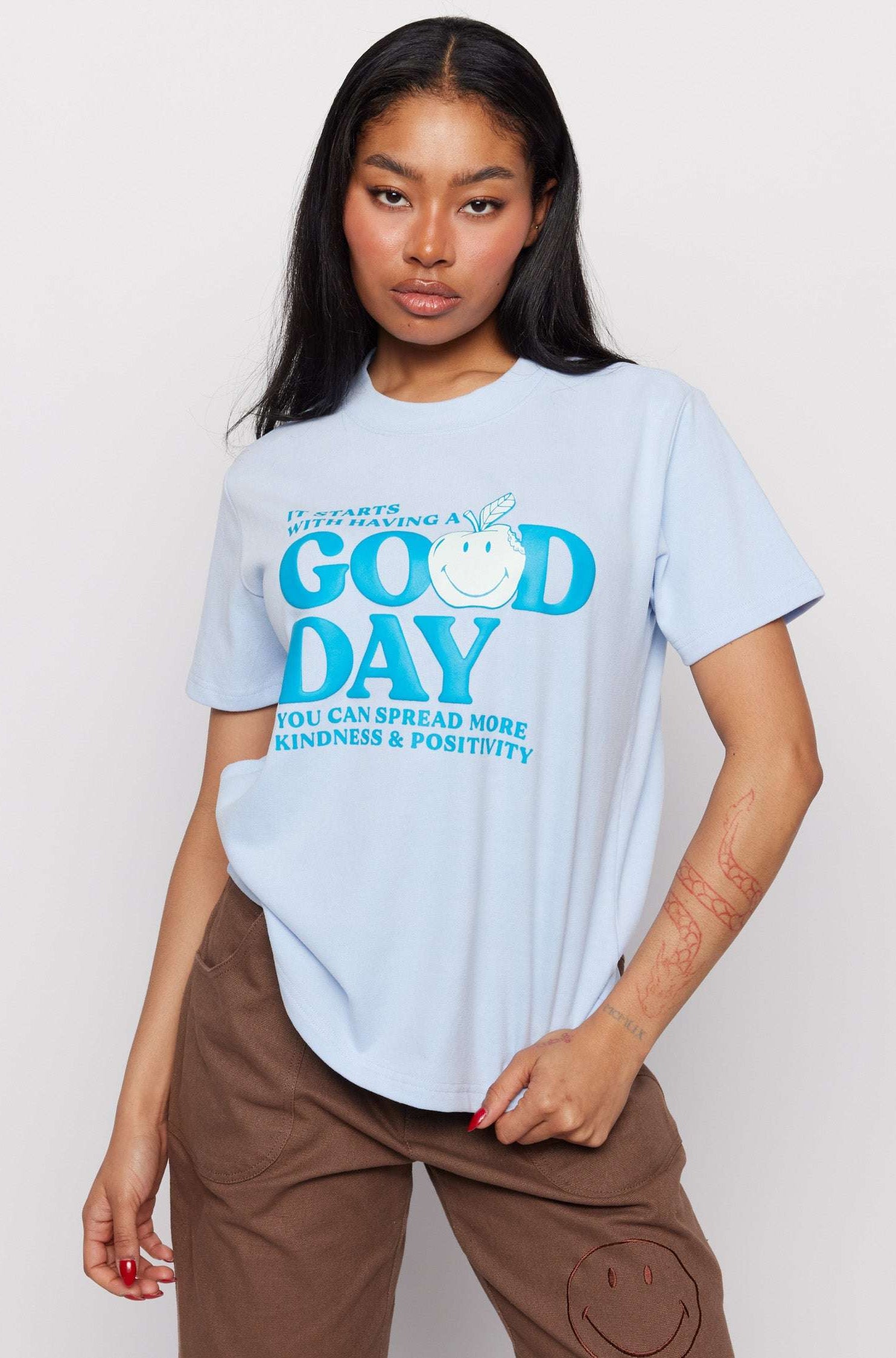 Samii Ryan x Smiley® Good Day Boxy Tee T-Shirt by Samii Ryan as seen on celebrities