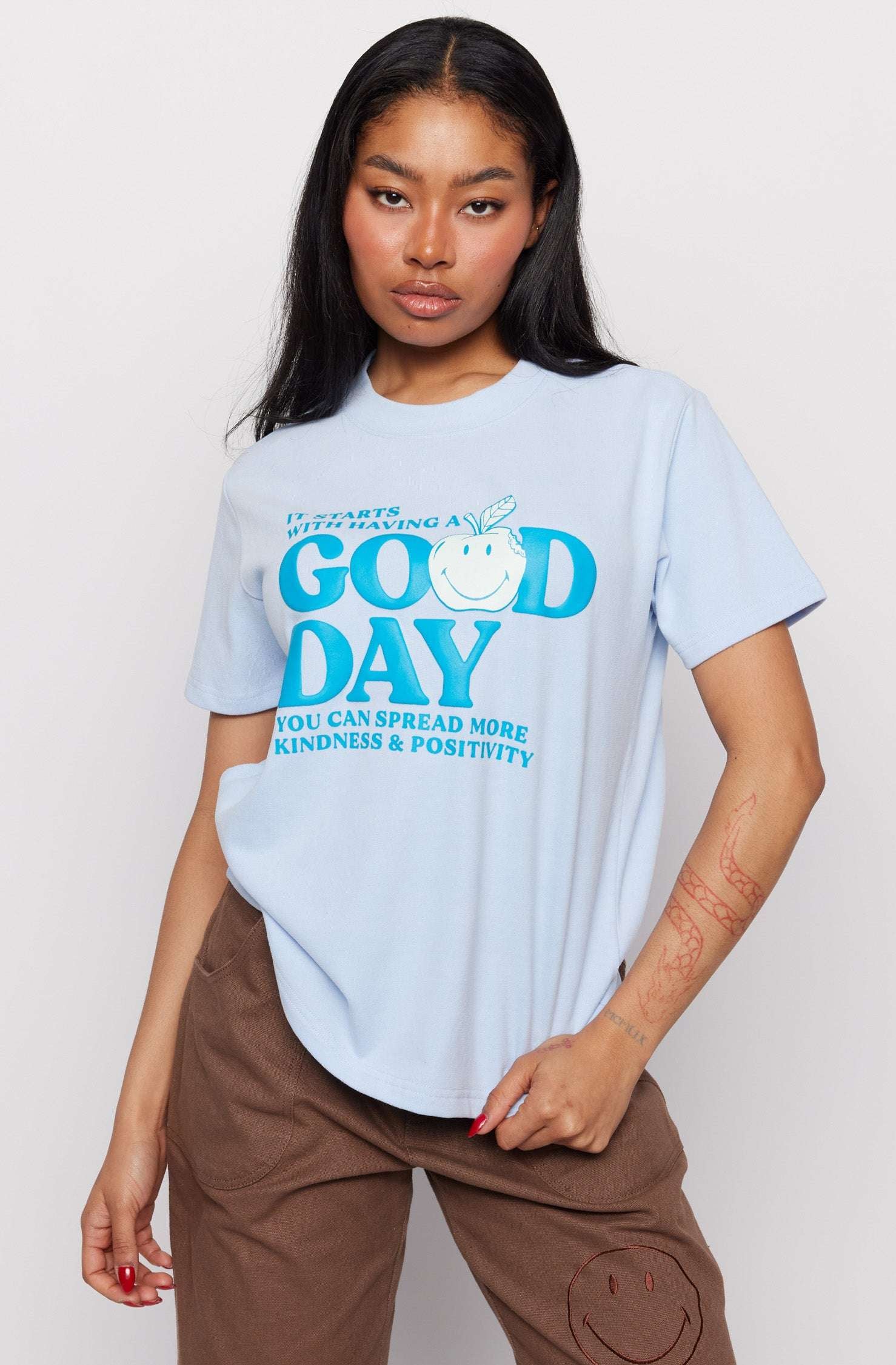 Samii Ryan x Smiley® Good Day Boxy Tee T-Shirt by Samii Ryan as seen on celebrities