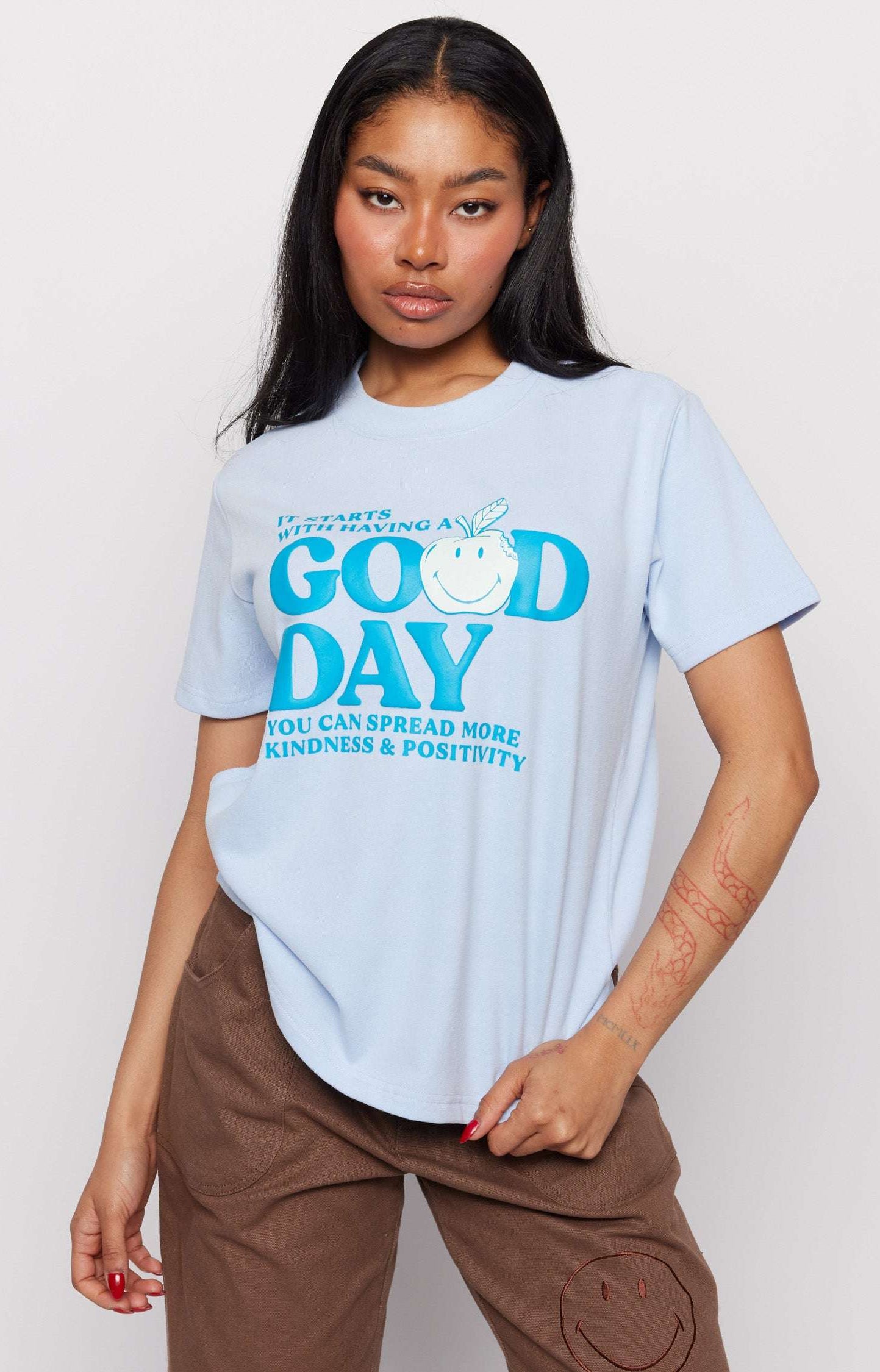Samii Ryan x Smiley® Good Day Boxy Tee T-Shirt by Samii Ryan as seen on celebrities