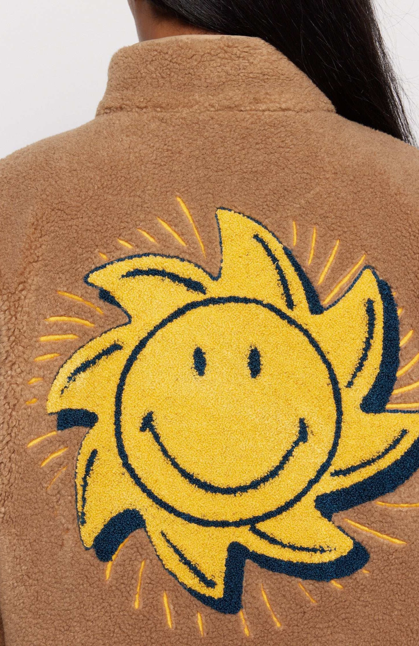 Samii Ryan Smiley® Sunshine Sherpa Jacket as seen on Sarah Jayne Dunn Jacket by Samii Ryan as seen on celebrities