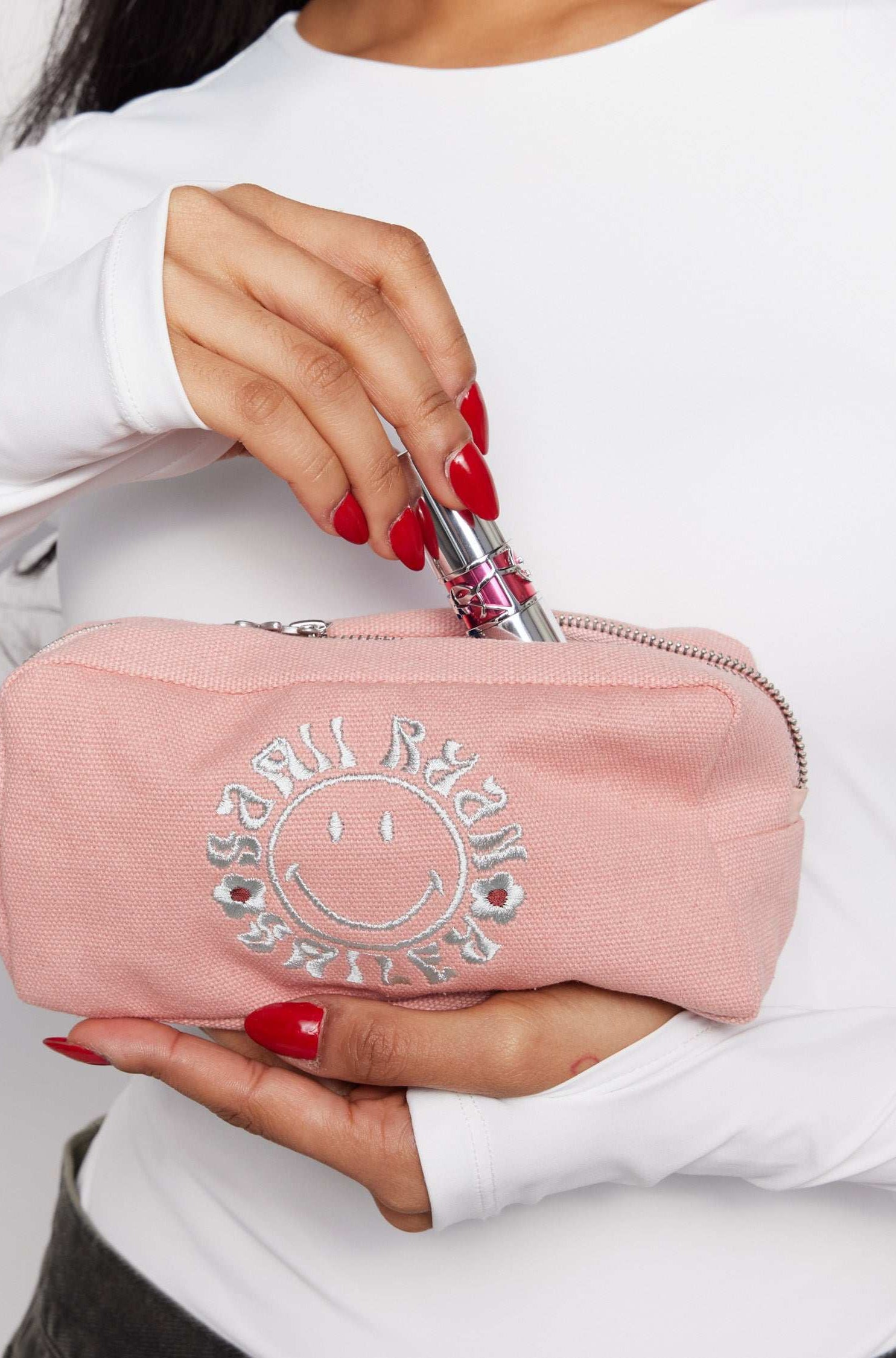 Samii Ryan x Smiley® Find Positivity Makeup Bag Cosmetic Case by Samii Ryan as seen on celebrities