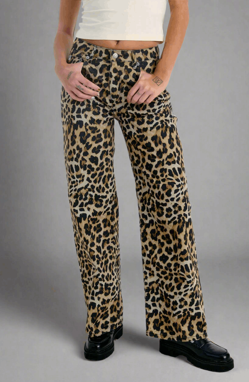 The Ragged Priest Leopard Wash Release Jeans Boyfriend Jeans by The Ragged Priest as seen on celebrities