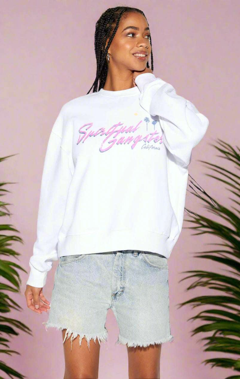 Spiritual Gangster SG Palm LA Brea Crew Sweatshirt by Spiritual Gangster as seen on celebrities