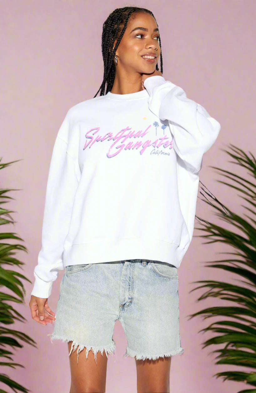 Spiritual Gangster SG Palm LA Brea Crew Sweatshirt by Spiritual Gangster as seen on celebrities