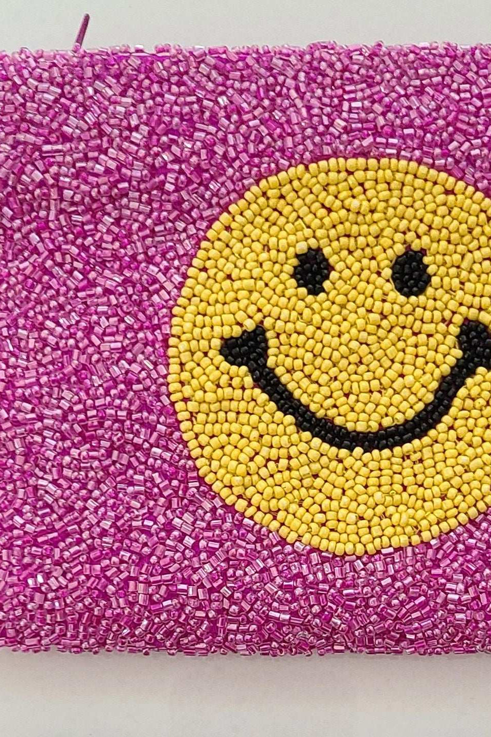 Tiana Designs Hand Beaded Smiley Coin Purse Wristlet Handbag by Tiana New York as seen on celebrities