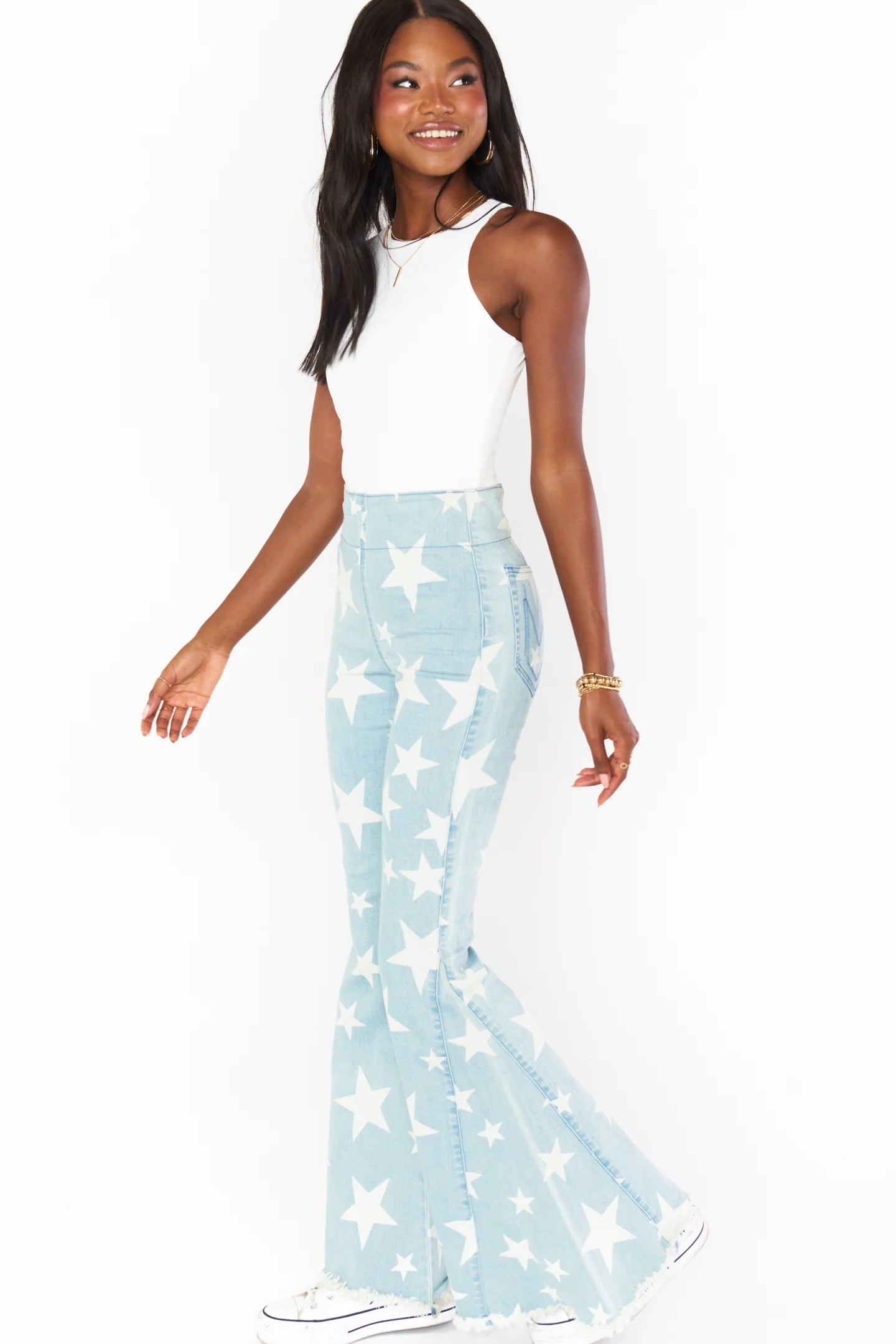 Show Me Your Mumu Berkeley Star Bells Flared Jeans by Show Me Your Mumu – Jeans – XS | Spoiled Brat UK