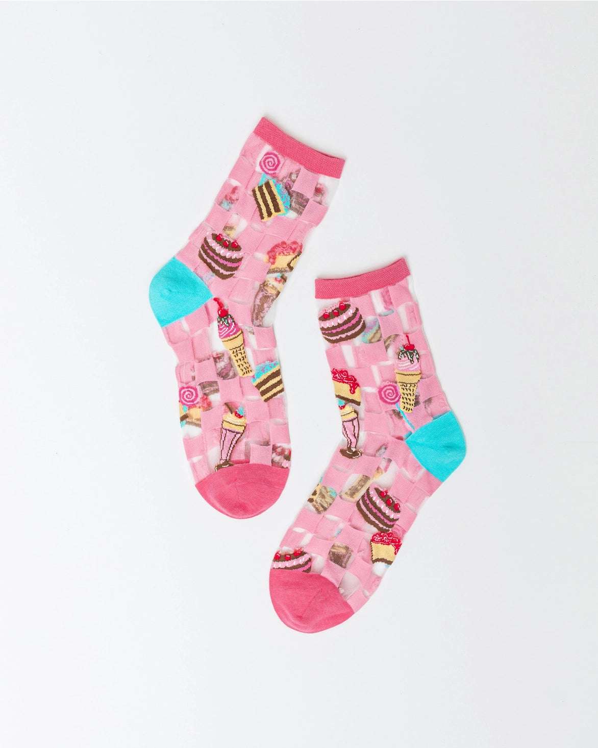 Sock Candy Retro Sweets Sheer Crew Sock Socks by Sock Candy as seen on celebrities