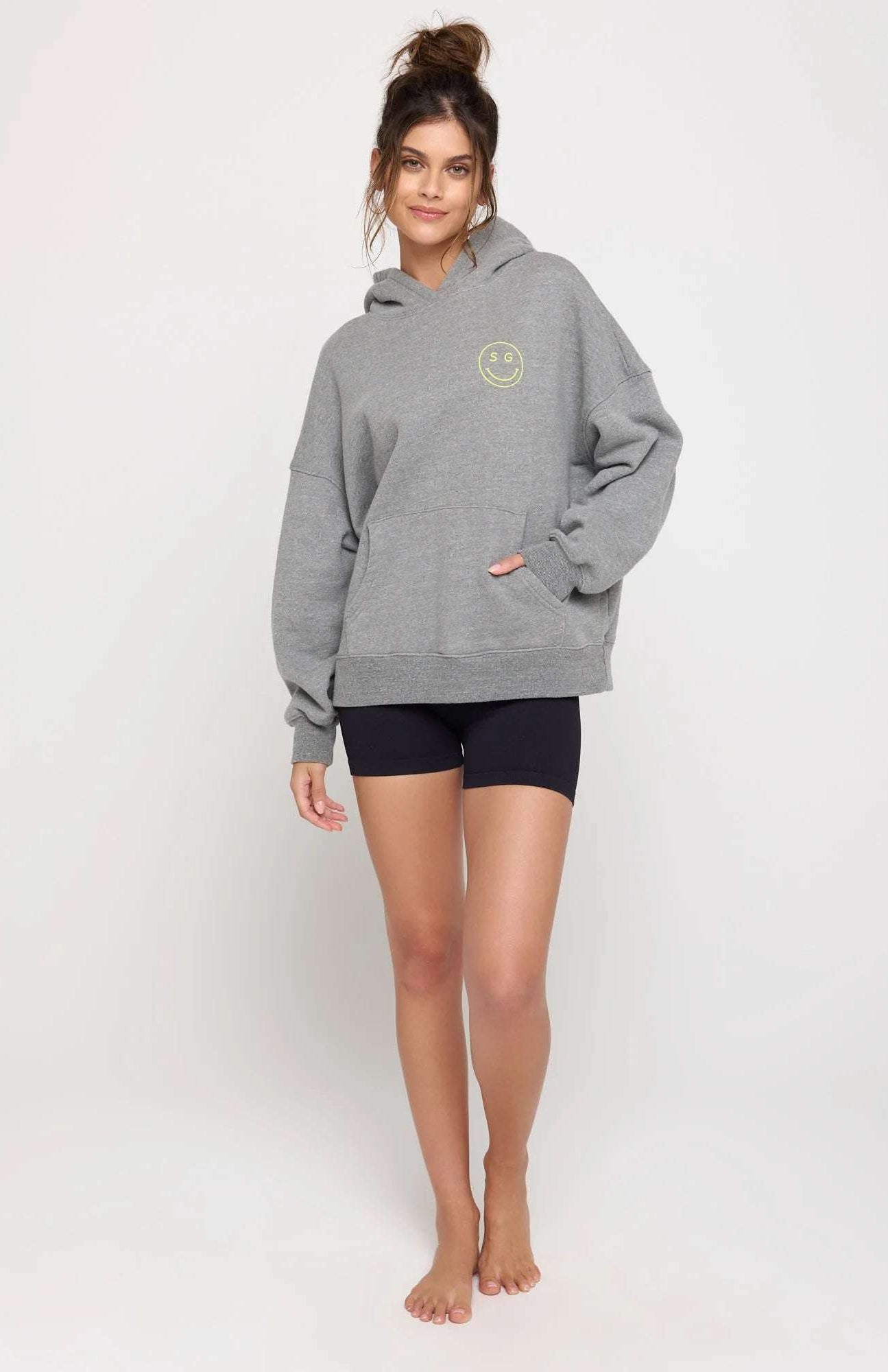 Spiritual Gangster SG Smiley Easy Hoodie Hooded Sweatshirt by Spiritual Gangster as seen on celebrities