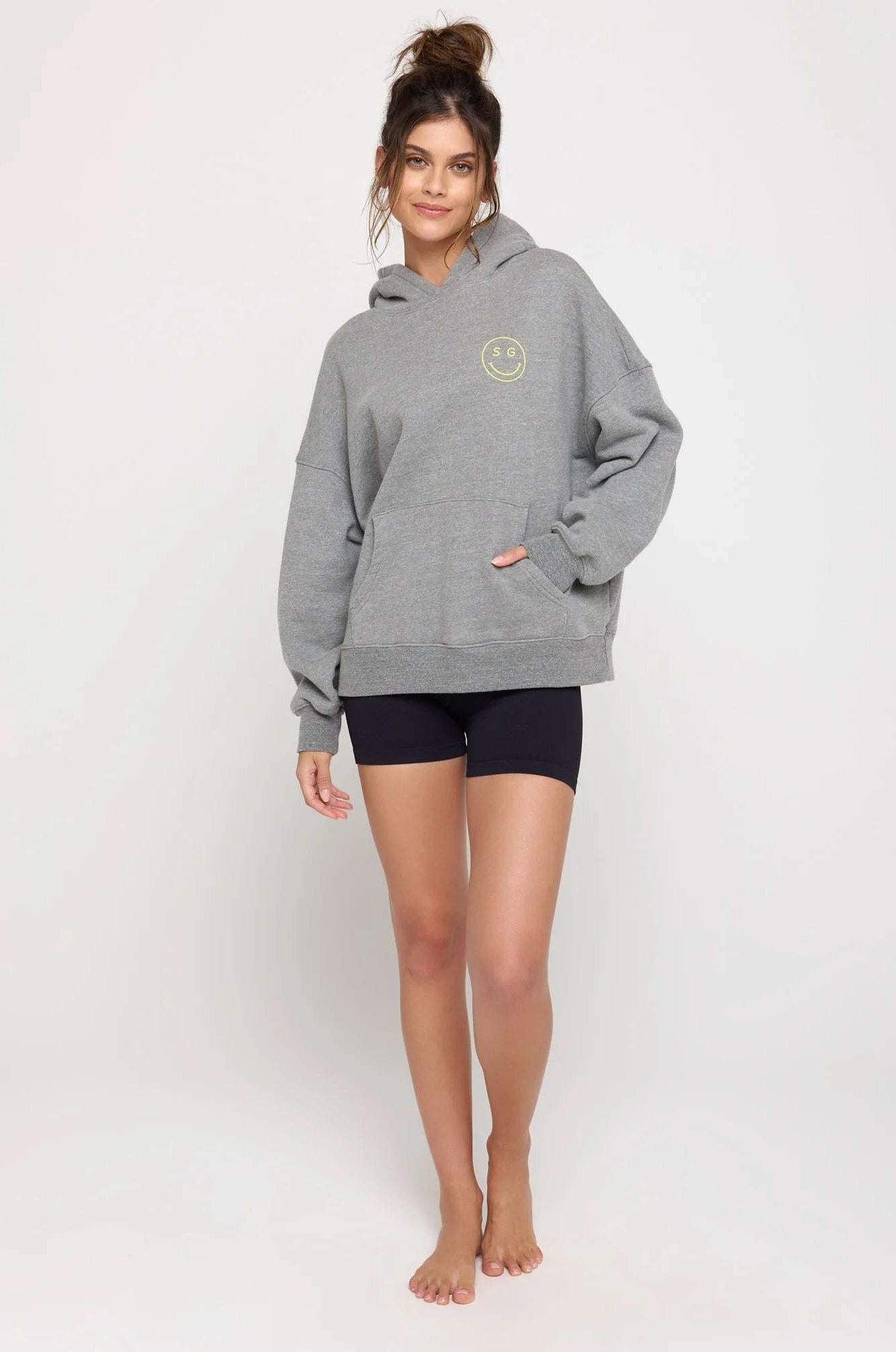 Spiritual Gangster SG Smiley Easy Hoodie Hooded Sweatshirt by Spiritual Gangster as seen on celebrities