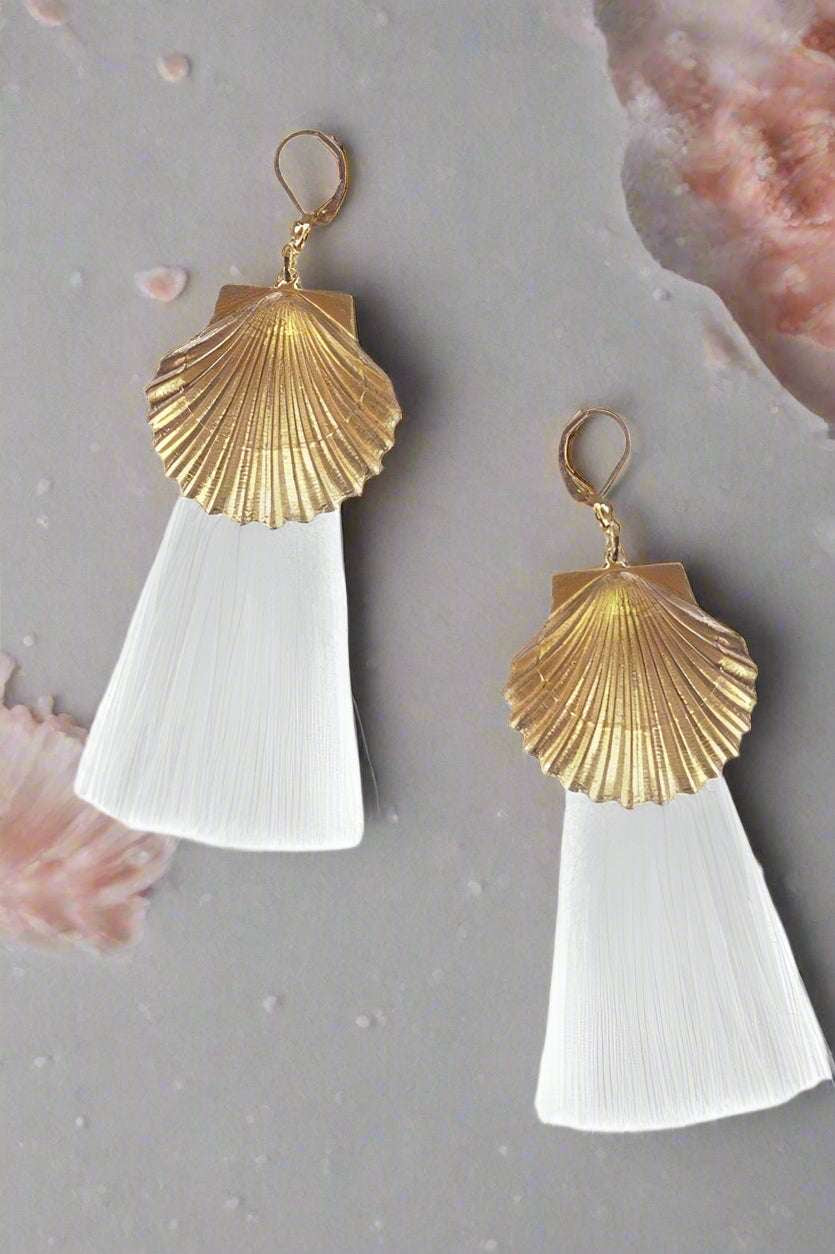 Suzywan DELUXE Sea Shells Tassel Mermaid Earrings Earrings by Suzywan DELUXE as seen on celebrities