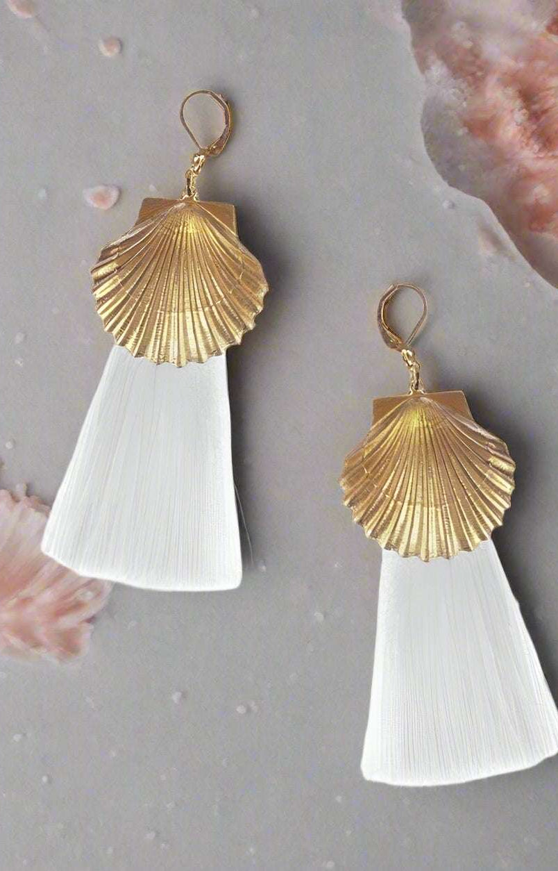 Suzywan DELUXE Sea Shells Tassel Mermaid Earrings Earrings by Suzywan DELUXE as seen on celebrities