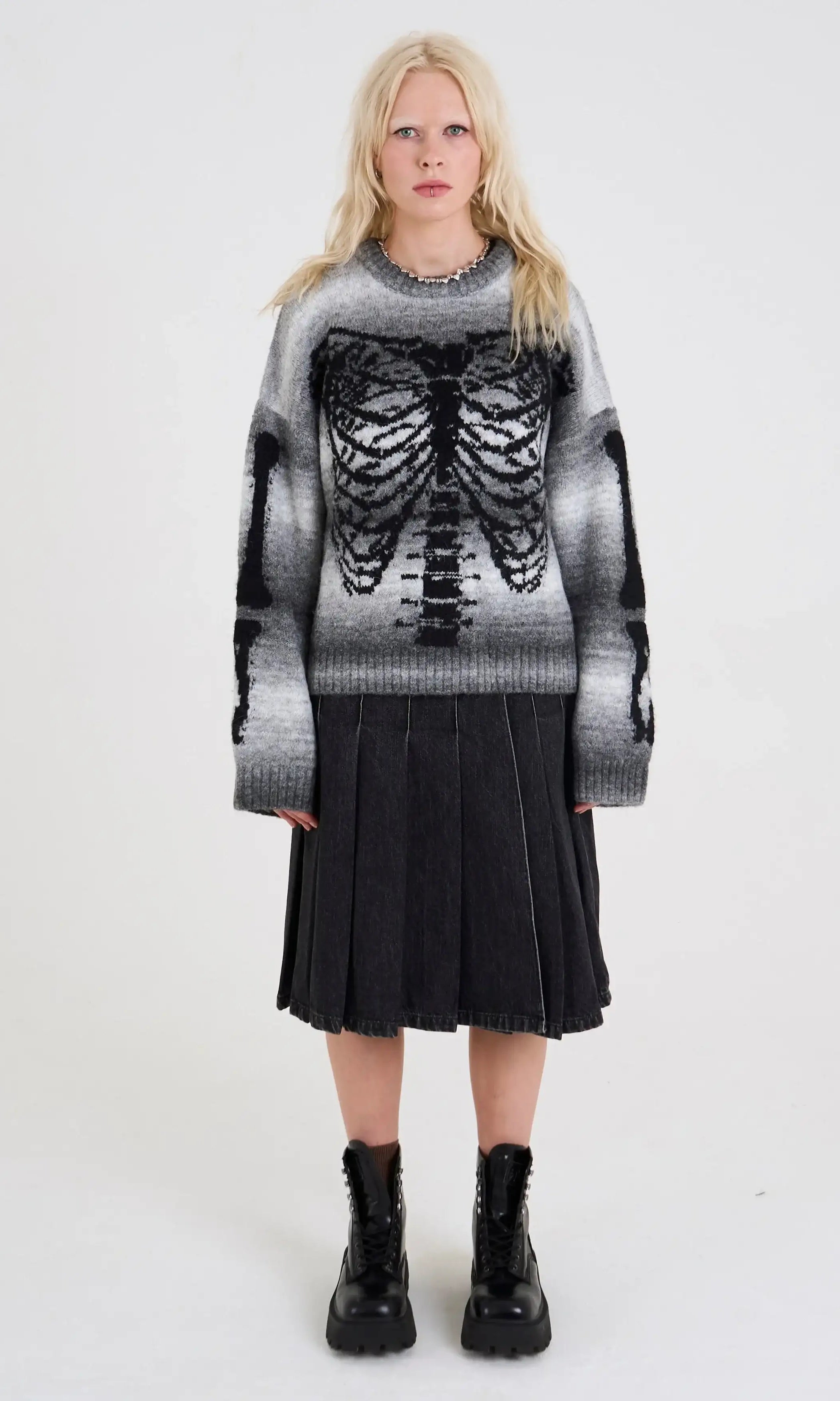 The Ragged Priest Bare Spacedye Skeleton Knit Jumper