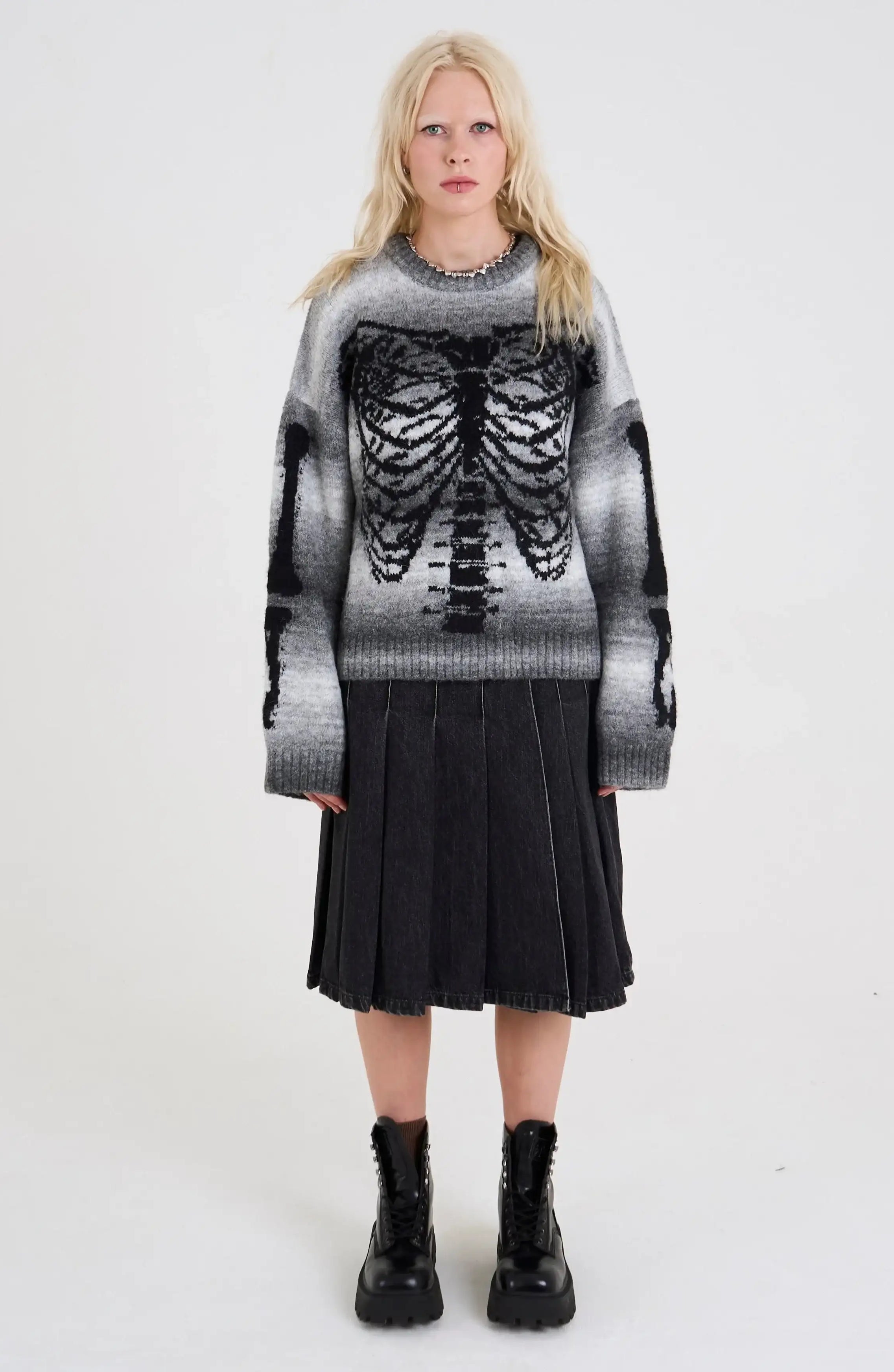 The Ragged Priest Bare Spacedye Skeleton Knit Jumper