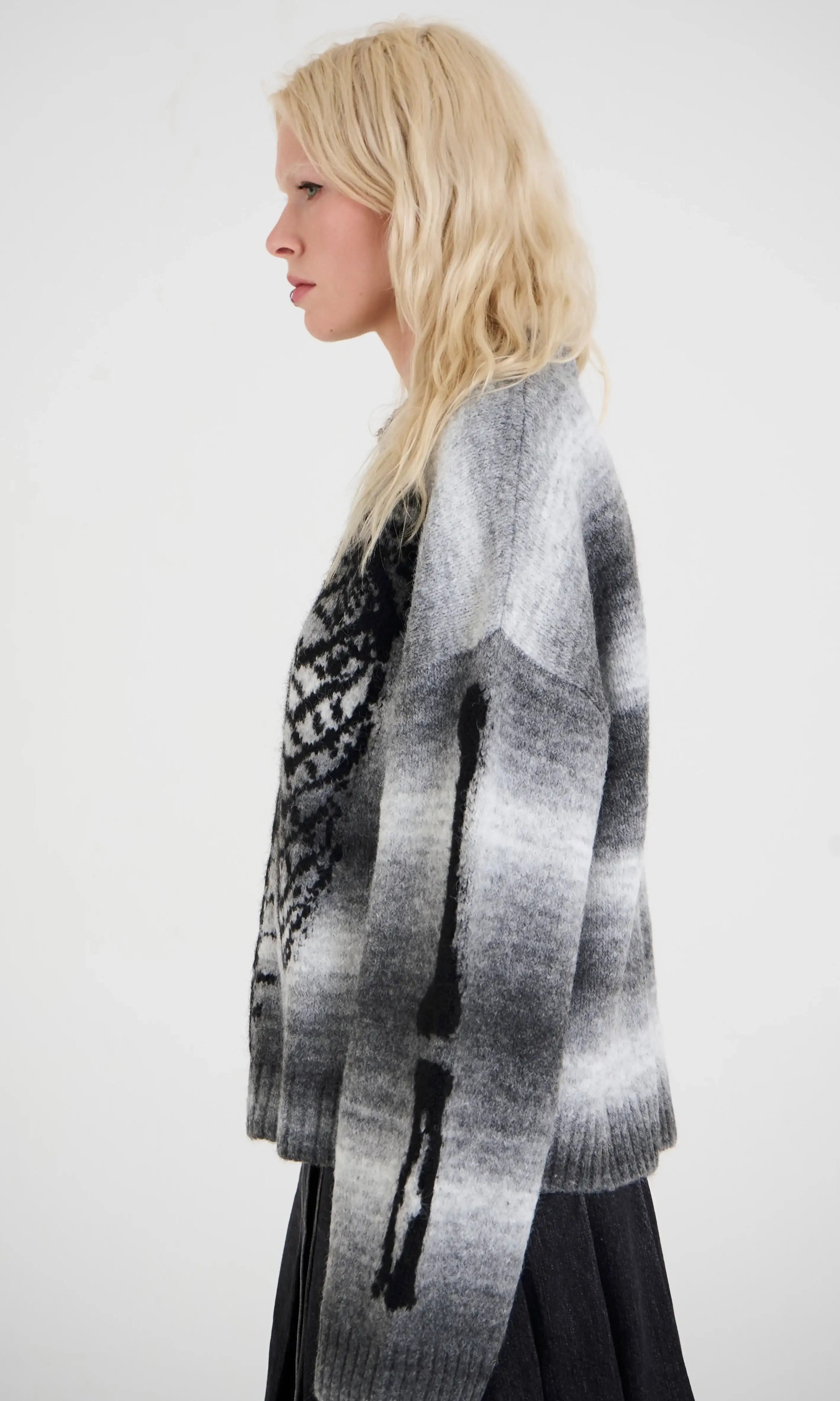 The Ragged Priest Bare Spacedye Skeleton Knit Jumper