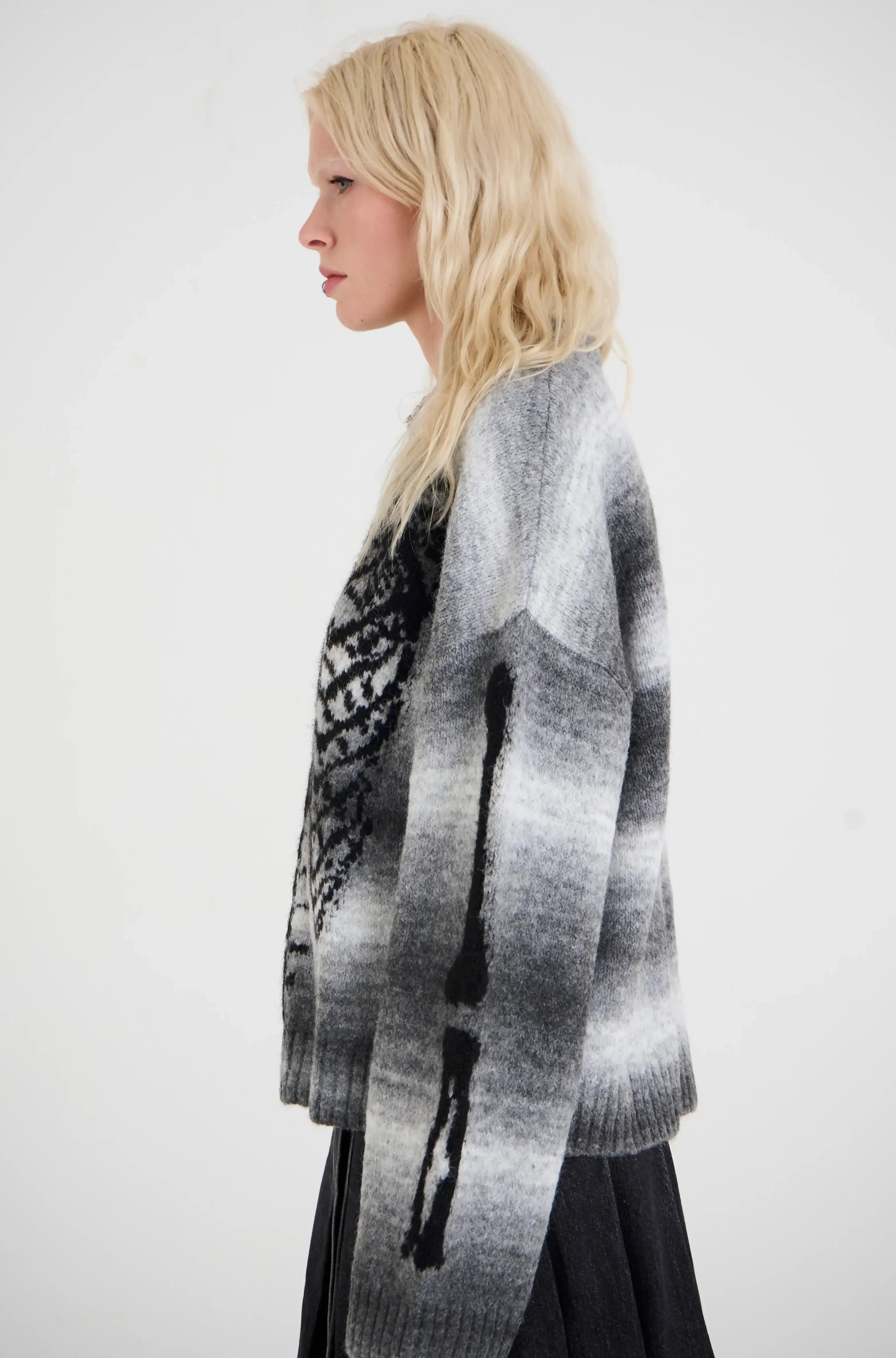 The Ragged Priest Bare Spacedye Skeleton Knit Jumper